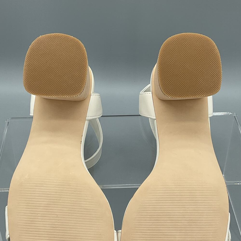 New Steve Madden Women’s Mindi Block Heel City Sandals White Size 9 - Picture 10 of 11